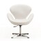 Manhattan Comfort Raspberry Faux Leather Adjustable Swivel Chair in White and Polished Chrome AC038-WH - alternate 3
